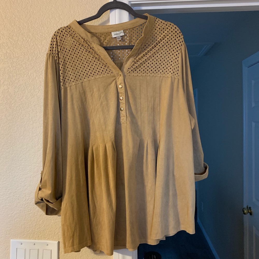 Suede blouse.